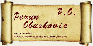 Perun Obušković vizit kartica
